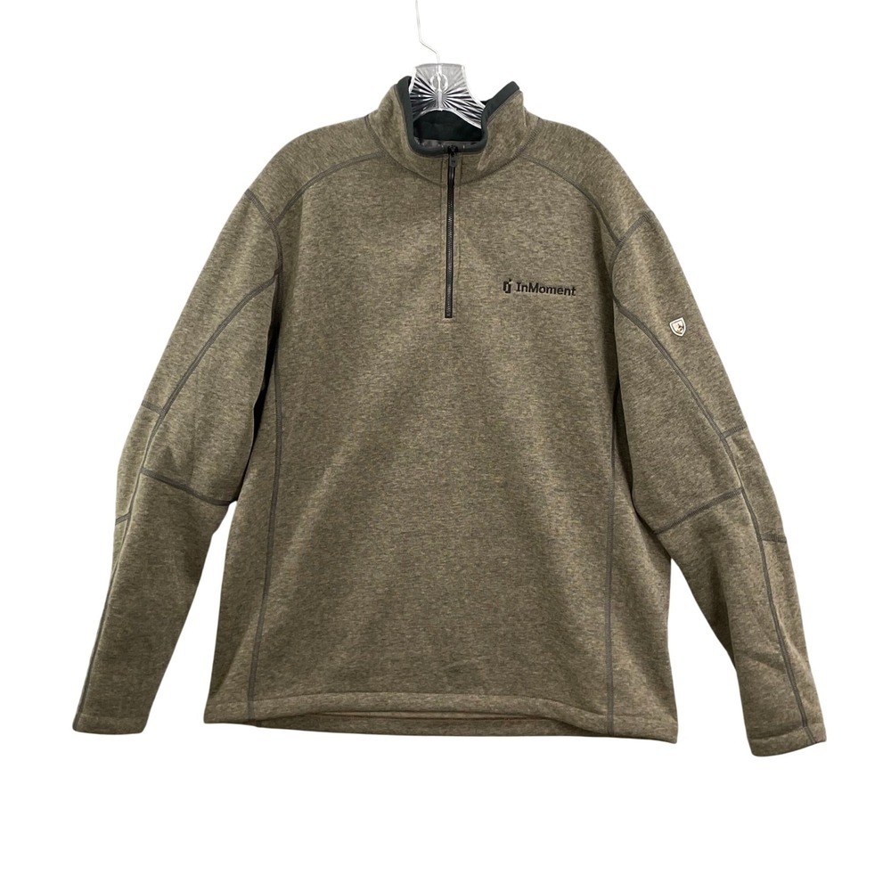 Kuhl Quarter Zip Pullover Men XL Green Fleece Sweater Gorpcore Outdoors Academia
